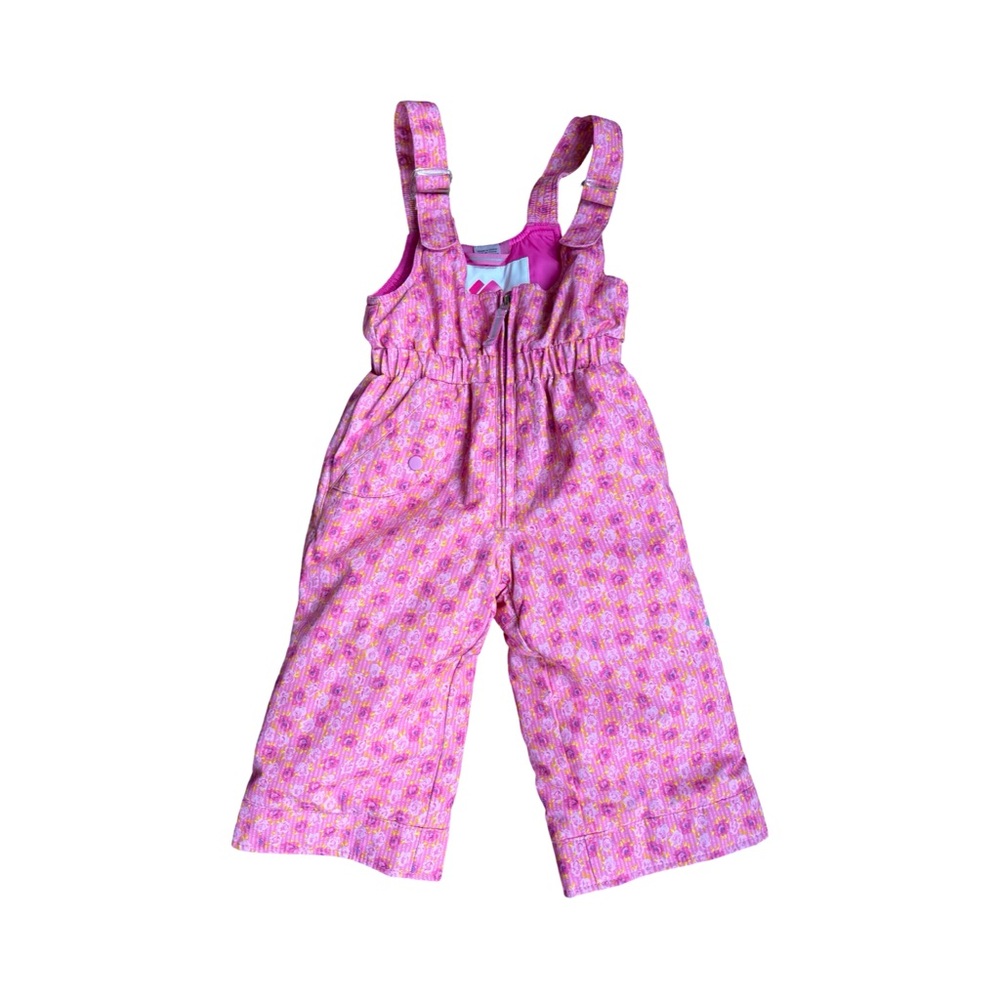 Obermeyer Pink Flower Toddler Girl Snow Pants Bib Overalls